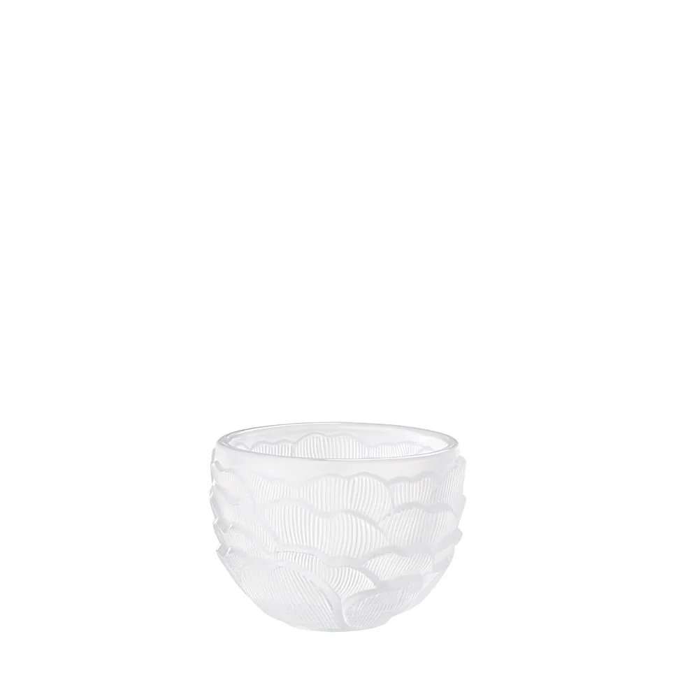 Lalique Pivoines Peonies Votive - Clear Crystal Candle by Lalique at FormFluent Sydney, Australia