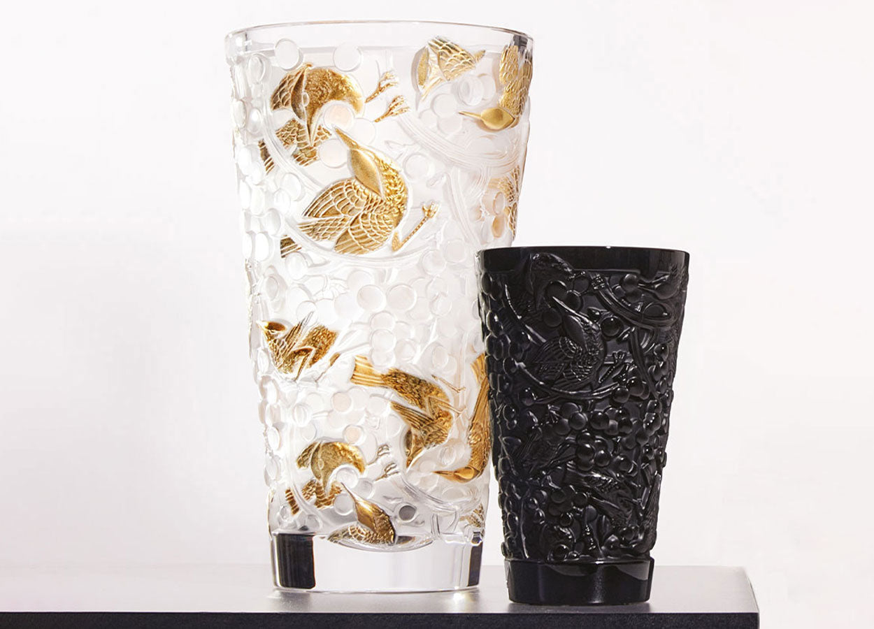 Lalique Merles et Raisins large vase Vase by Lalique at FormFluent