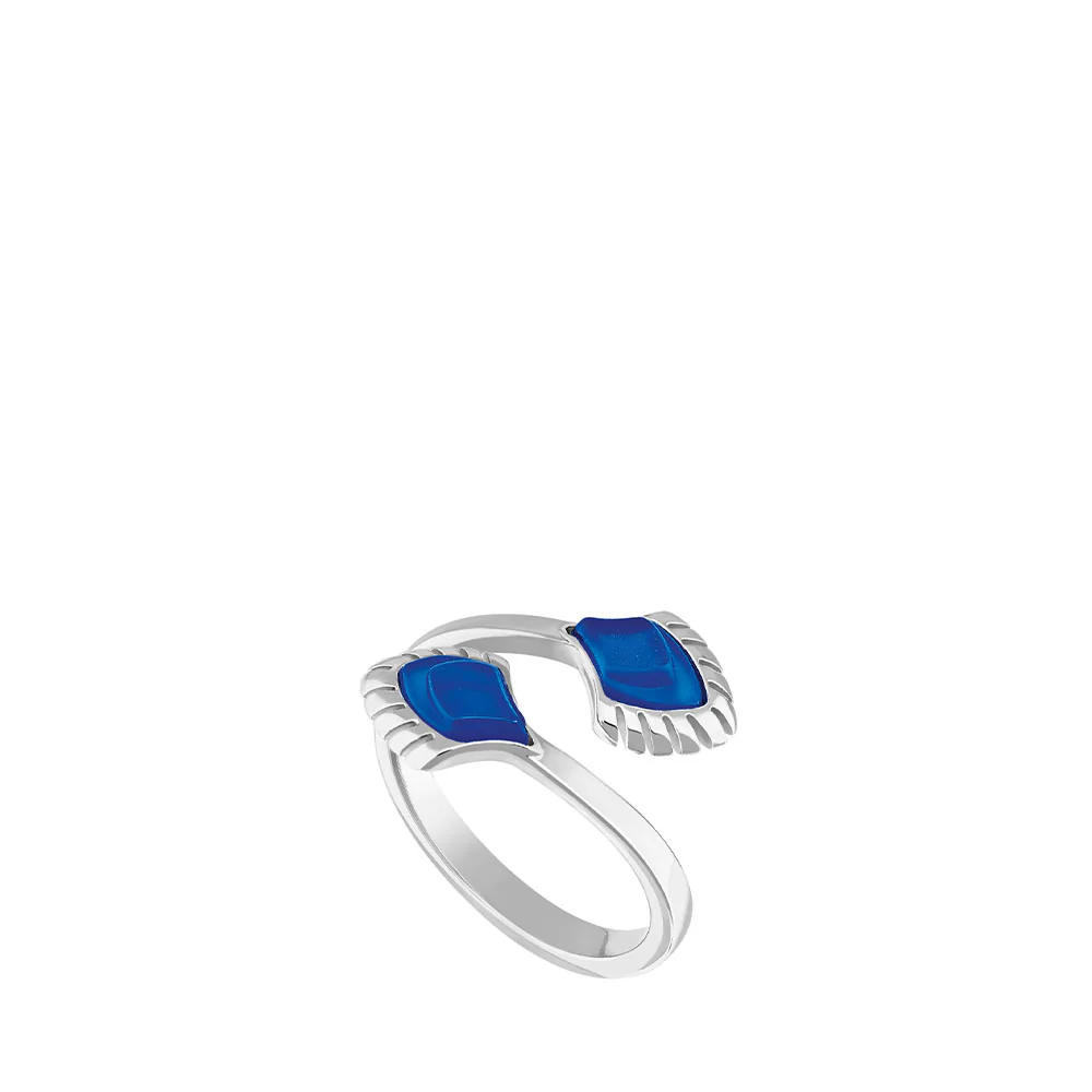 Buy Authentic Lalique Lalique Paon Ring - Blue Crystal Silver  - FormFluent Sydney Australia