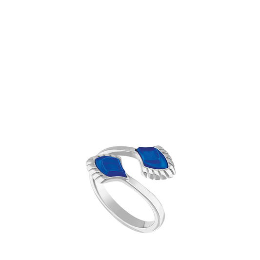 Buy Authentic Lalique Lalique Paon Ring - Blue Crystal Silver  - FormFluent Sydney Australia