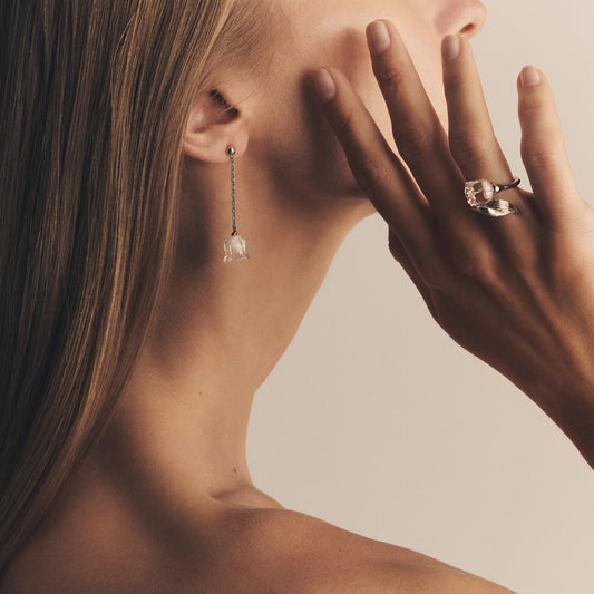 Lalique Muguet Ring - Clear Crystal Silver by Lalique at FormFluent