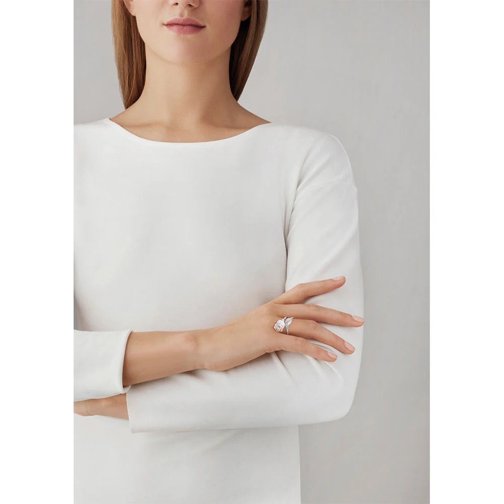 Buy Authentic Lalique Lalique Muguet Ring - Clear Crystal Silver  - FormFluent Sydney Australia