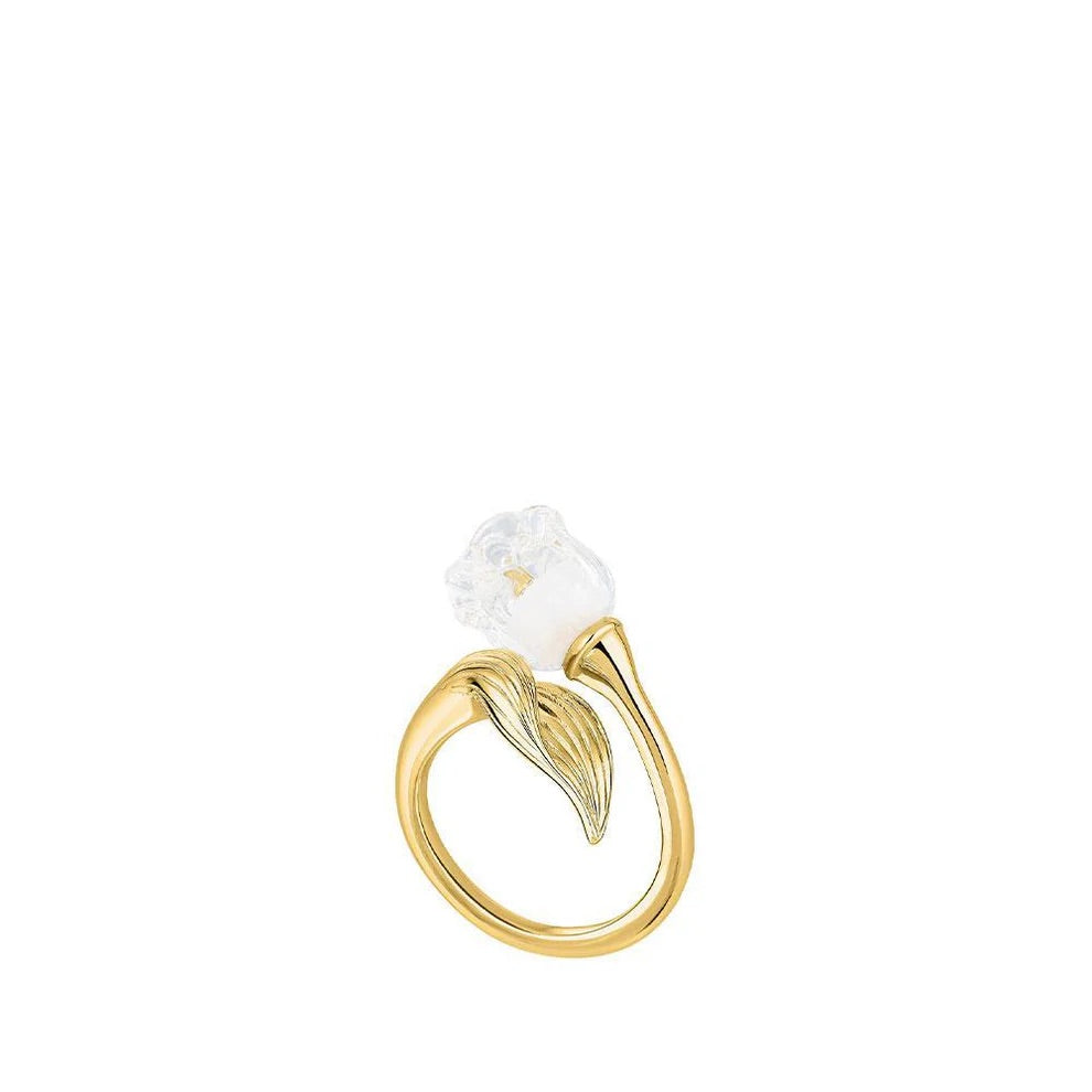 Buy Authentic Lalique Lalique Muguet Ring - Clear Crystal Vermeil  - FormFluent Sydney Australia