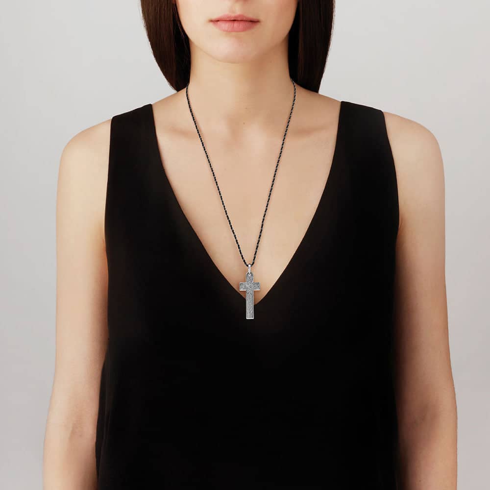 Lalique Saint Matthew Cross Pendant Necklace Clear Crystal Jewelry by Lalique at FormFluent Sydney, Australia