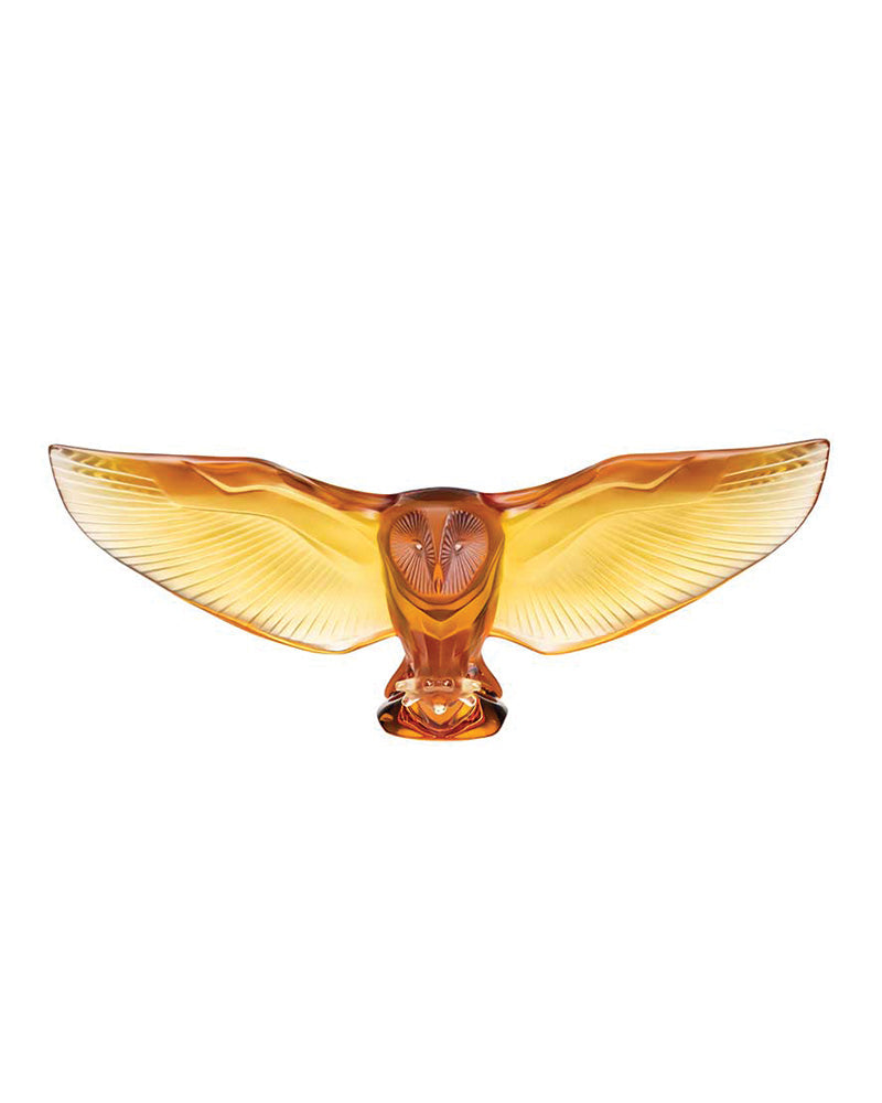 Buy Authentic Lalique Lalique Barn Owl Crystal Sculpture Sculpture - FormFluent Sydney Australia