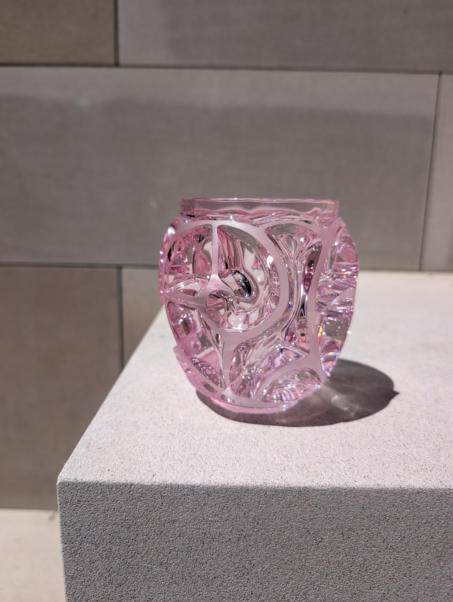 Lalique Tourbillons Small Vase Pink Lustre Crystal Vase by Lalique at FormFluent Sydney, Australia