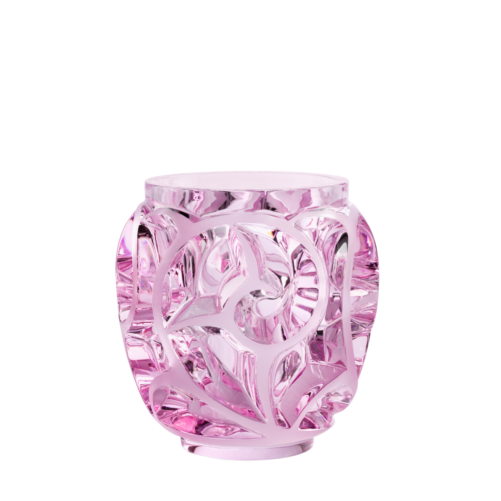 Lalique Tourbillons Vase Pink Lustre Crystal Vase by Lalique at FormFluent