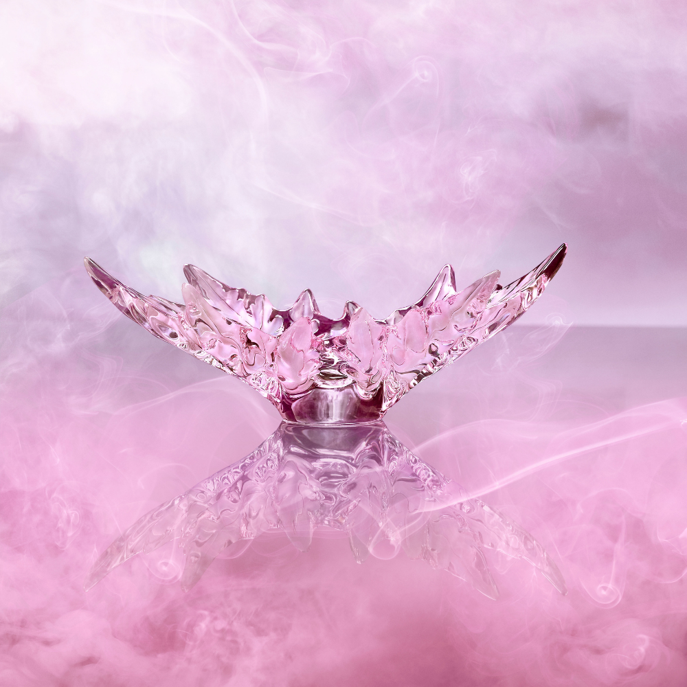 Lalique Champs-Élysées Bowl Pink Lustre Crystal Bowl by Lalique at FormFluent Sydney, Australia