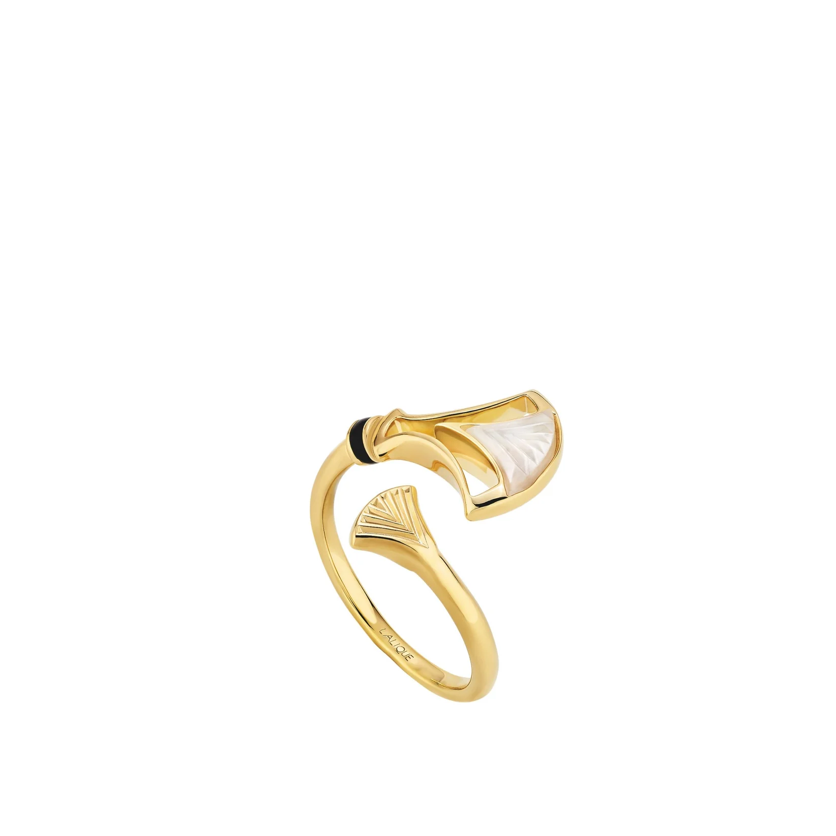 Lalique Larcade Toi et Moi Ring Clear Crystal 18K Gold Plated