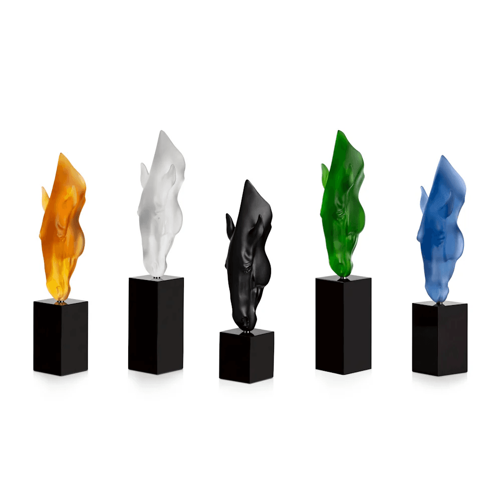 Lalique Still Water Small Green Crystal by Nic Fiddian Green Numbered Edition Sculpture by Lalique at FormFluent Sydney, Australia