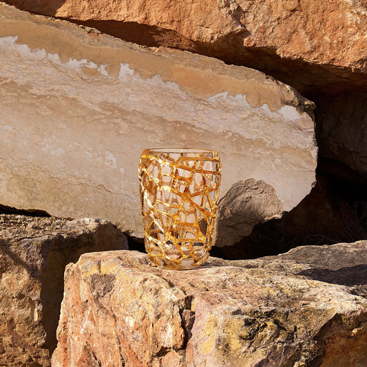 Lalique Magnitude Grand Vase With Gold Leaves Limited Edition Vase  FormFluent