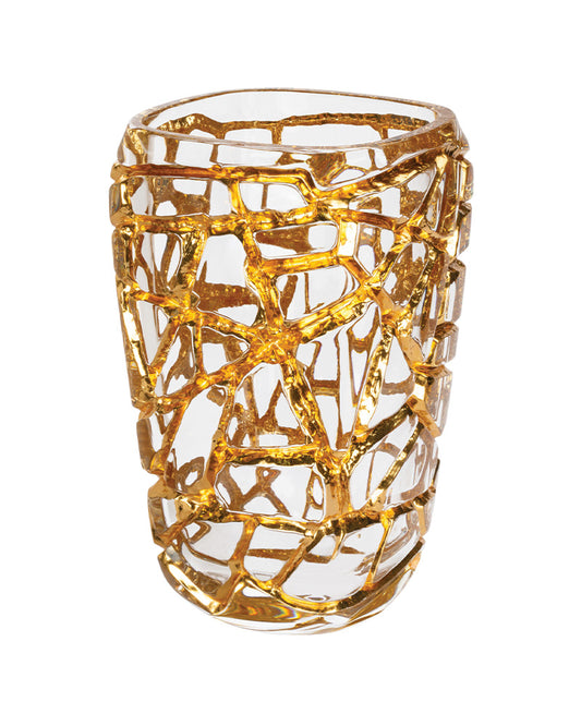 Lalique Magnitude Grand Vase With Gold Leaves Limited Edition Vase  FormFluent