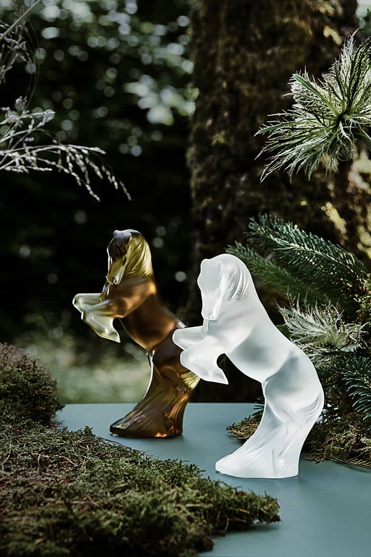 Lalique Prancing Horse Sculpture Small Size - Clear Crystal Sculpture by Lalique at FormFluent Sydney, Australia