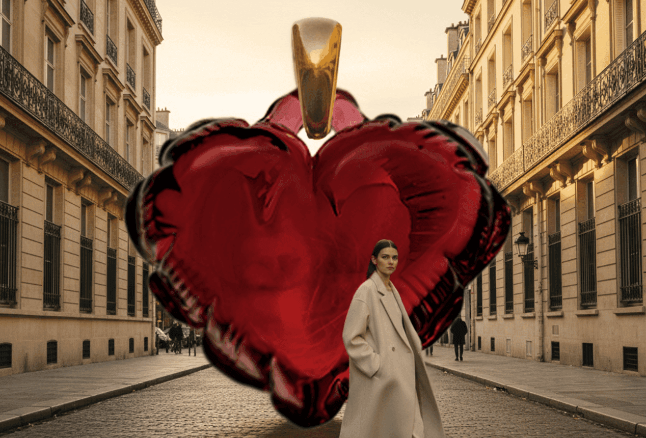 Lalique Souffle d'Amour Heart Pendant Necklace Red Crystal 18K Yellow Gold Plated Jewelry by Lalique at FormFluent Sydney, Australia