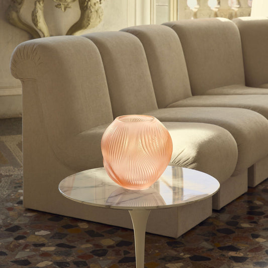 Lalique Alizé Small Vase - Clear with coral patina crystal Vase by Lalique at FormFluent