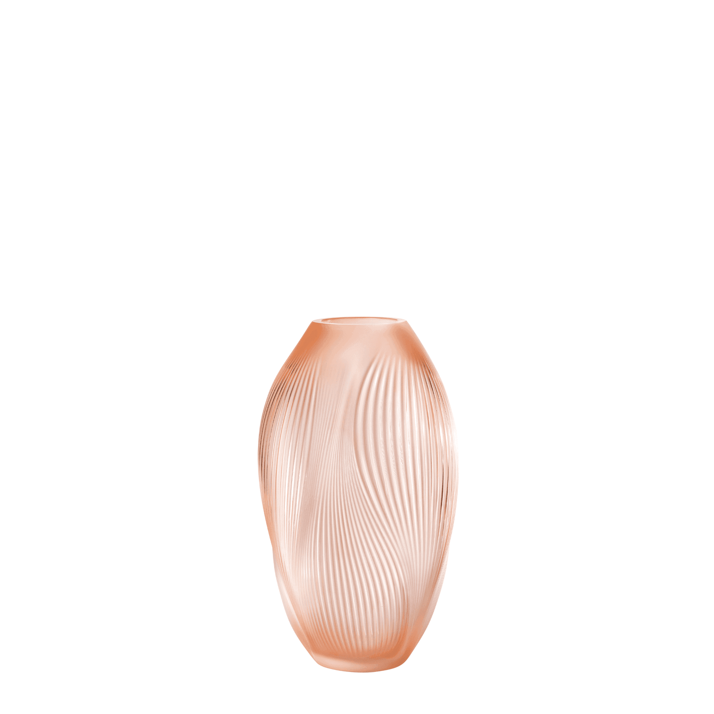 Lalique Alizé Vase Clear with Coral Patina Crystal Vase by Lalique at FormFluent Sydney, Australia