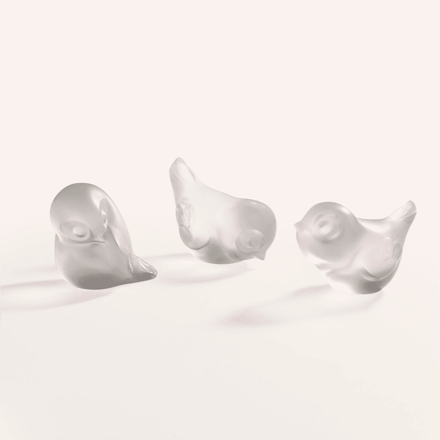 Lalique Piou-Piou Bird Head Down Sculpture - Clear Crystal Sculpture by Lalique at FormFluent Sydney, Australia