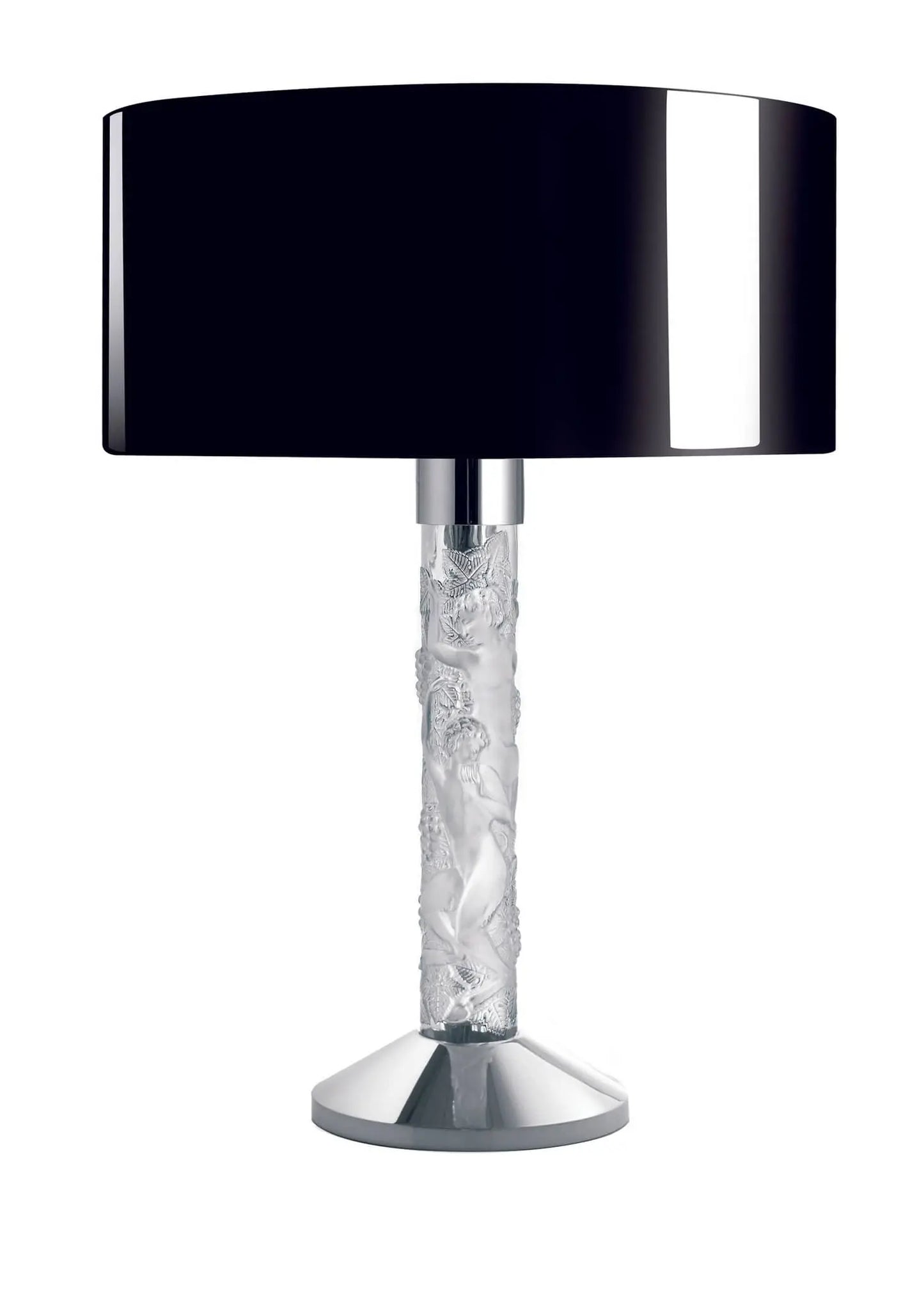 Lalique Faunes Lamp Clear Crystal with Chrome Finish Lighting by Lalique at FormFluent Sydney, Australia