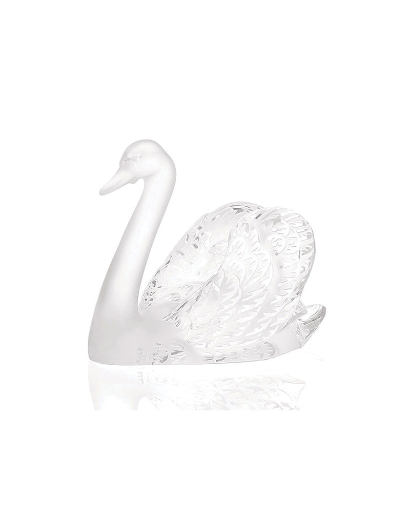 Buy Authentic Lalique Lalique Swan Head Up Crystal Sculpture Sculpture - FormFluent Sydney Australia