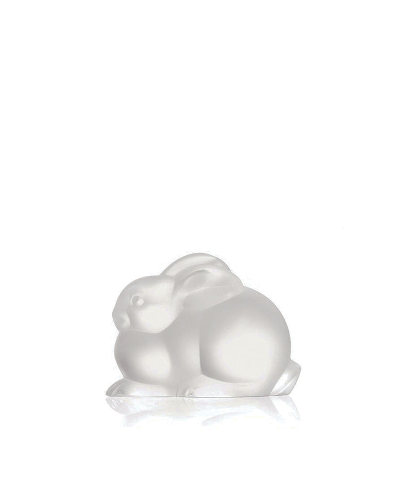 Lalique Resting Rabbit Crystal Sculpture Sculpture by Lalique at FormFluent