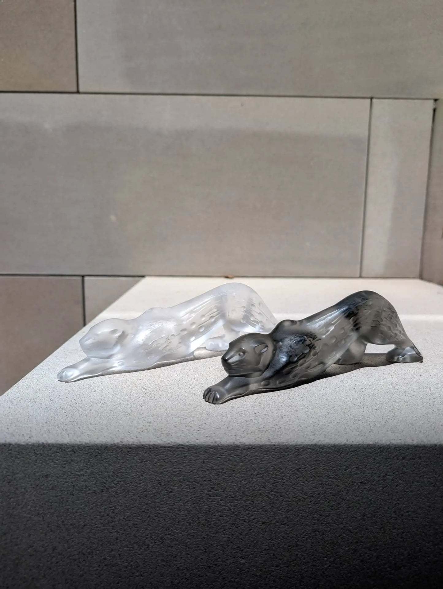 Lalique Zeila Panther Small Sculpture Clear Crystal Sculpture by Lalique at FormFluent