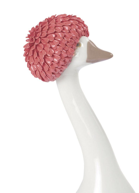 Goossiping Geese Figurine. Red and Yellow by Lladró at FormFluent