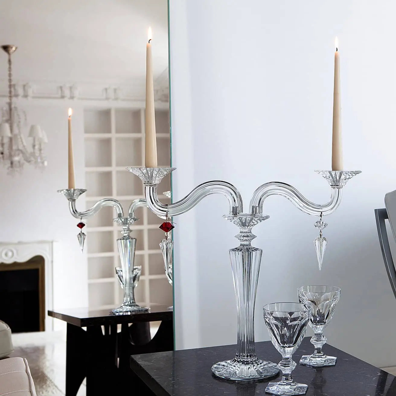 Baccarat Mille Nuits Candelabra (2L) 2 Lights Crystal Candlestick Candle by Baccarat at FormFluent Sydney, Australia