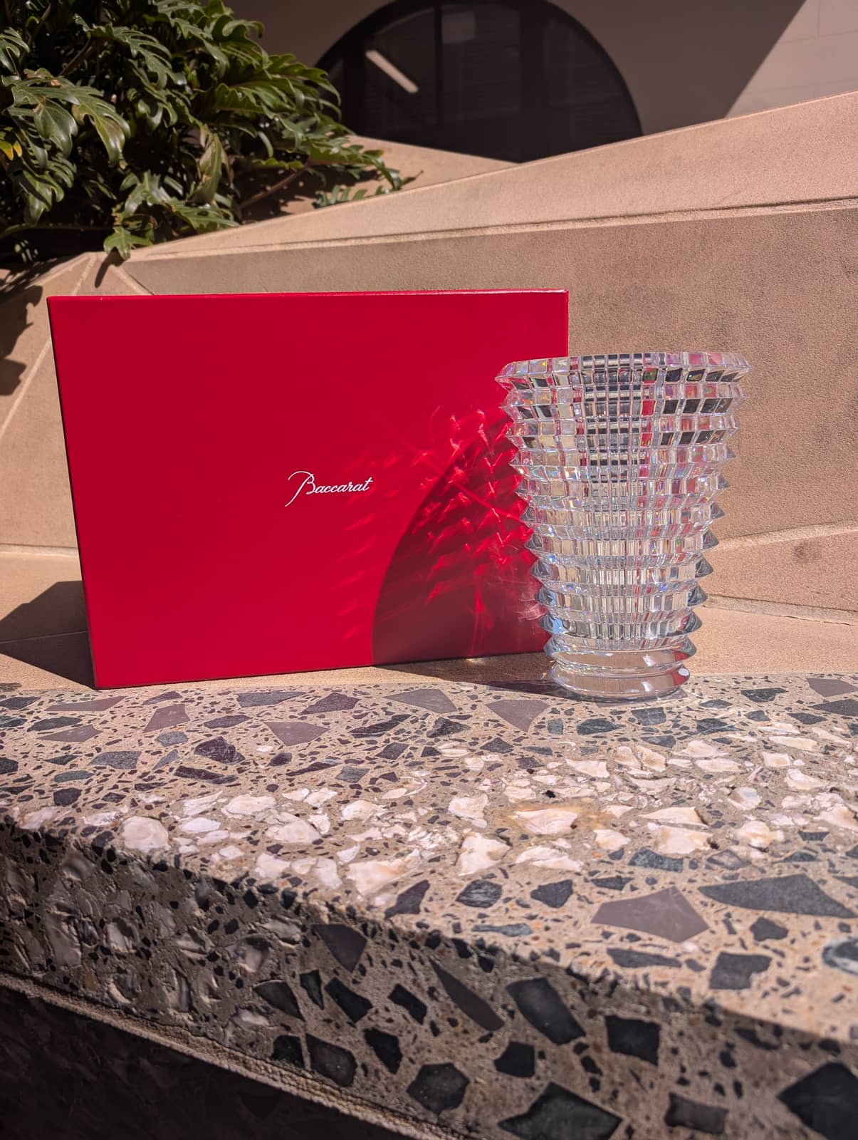 Baccarat Eye Oval Vase Small Red Crystal Vase by Baccarat at FormFluent Sydney, Australia