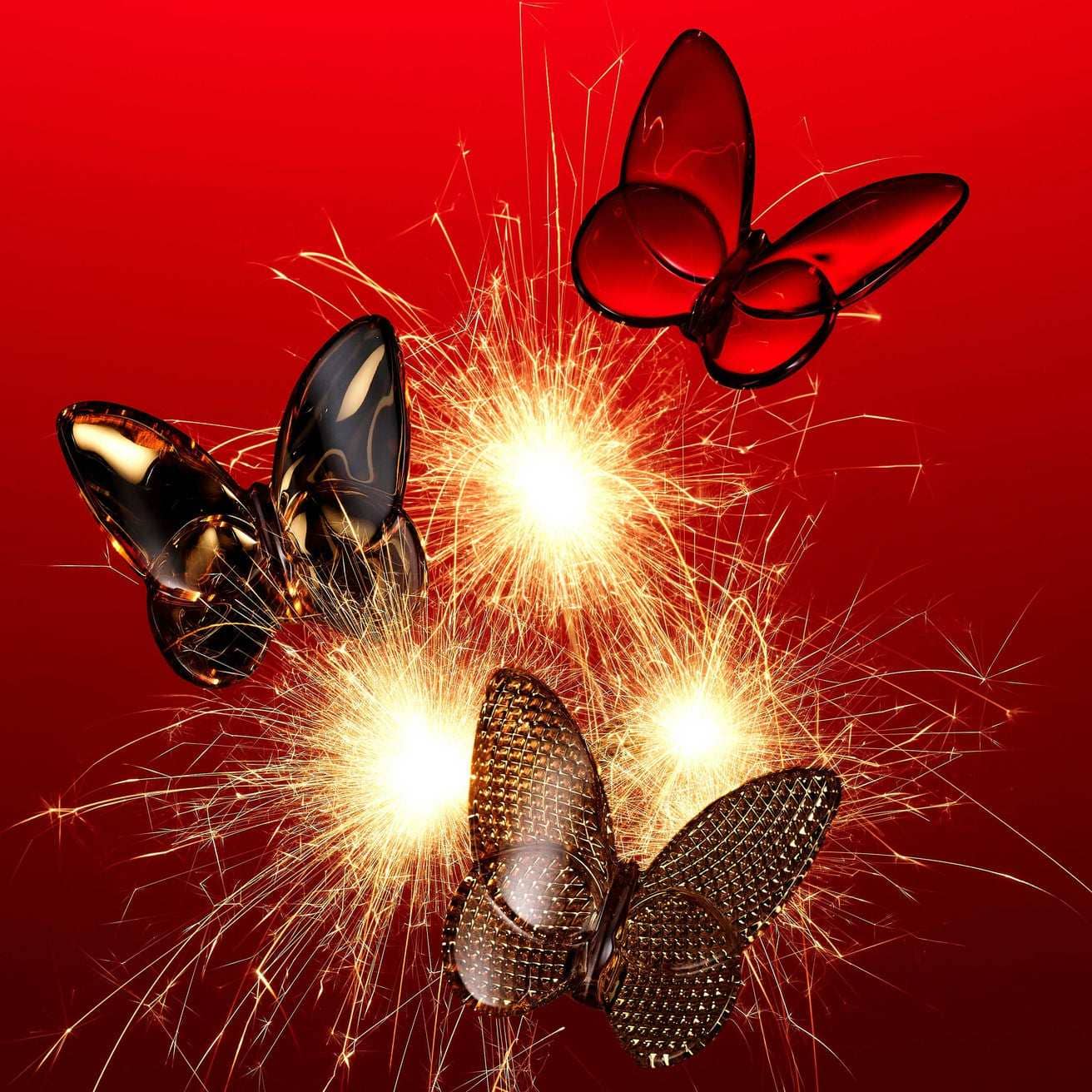 Baccarat Lucky Butterfly Red Crystal Sculpture by Baccarat at FormFluent Sydney, Australia