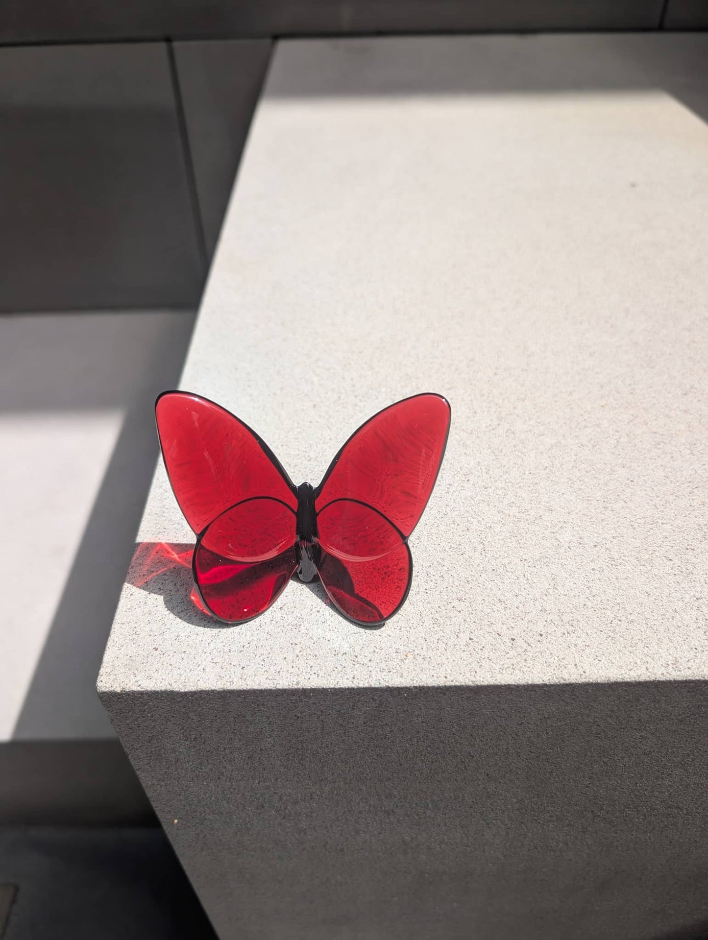 Baccarat Lucky Butterfly Red Crystal Sculpture by Baccarat at FormFluent