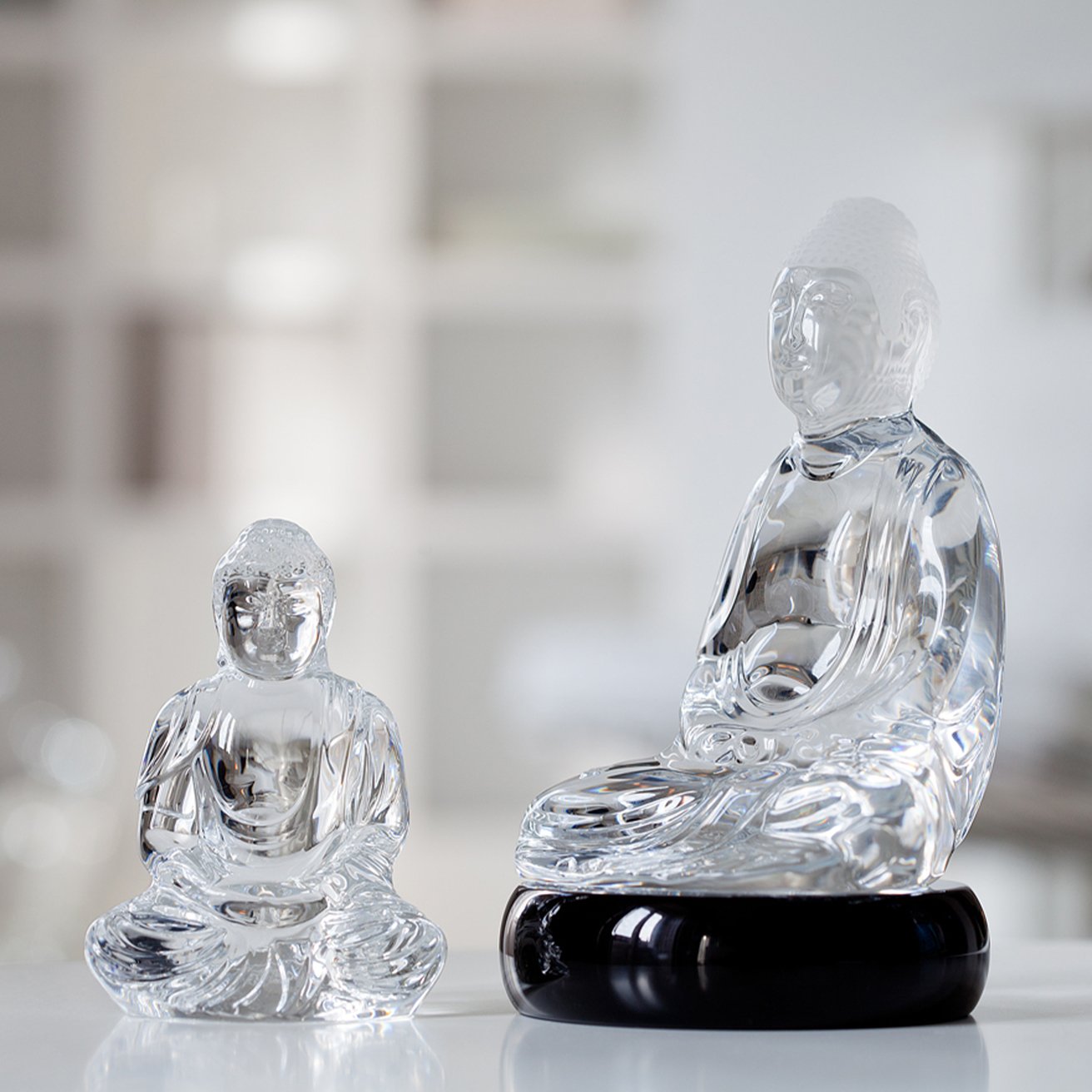 Baccarat Buddha Sculpture Clear Crystal Sculpture by Baccarat at FormFluent