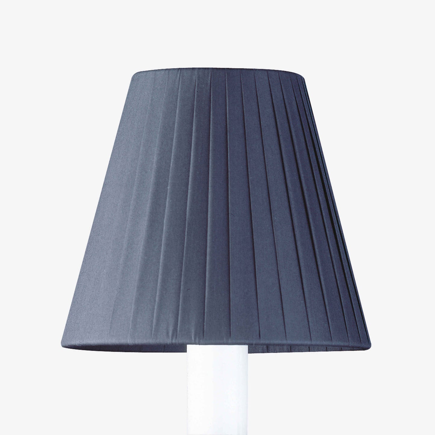 Black pleated lampshade on a white background