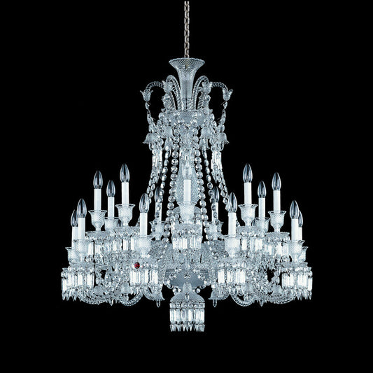 Baccarat Crystal Zenith chandelier on a black background