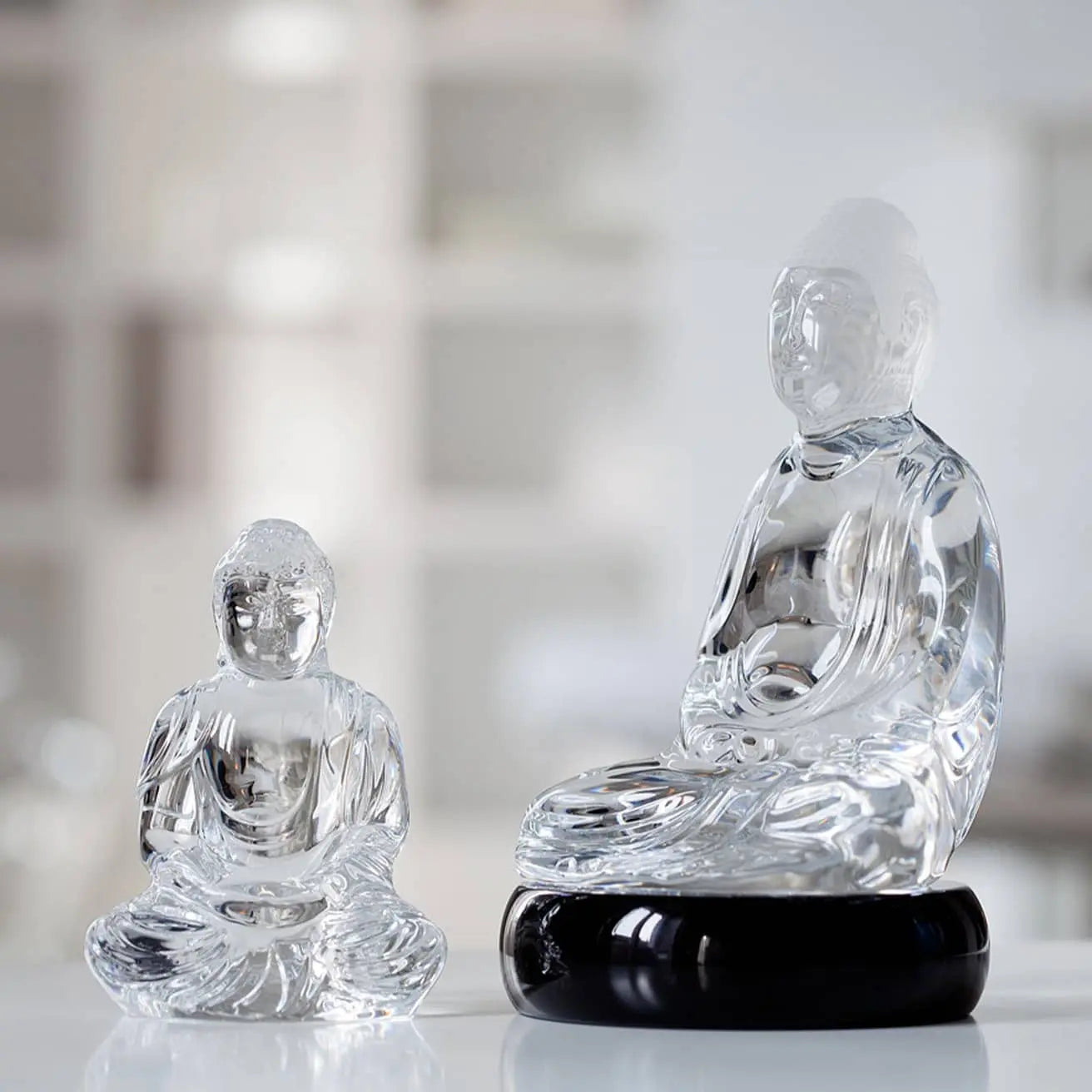 Baccarat Buddha Figurine Clear Crystal Sculpture Sculpture by Baccarat at FormFluent Sydney, Australia