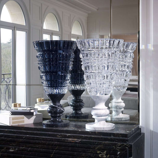 Baccarat New Antique Vase Limited Edition Black Crystal Vase by Baccarat at FormFluent