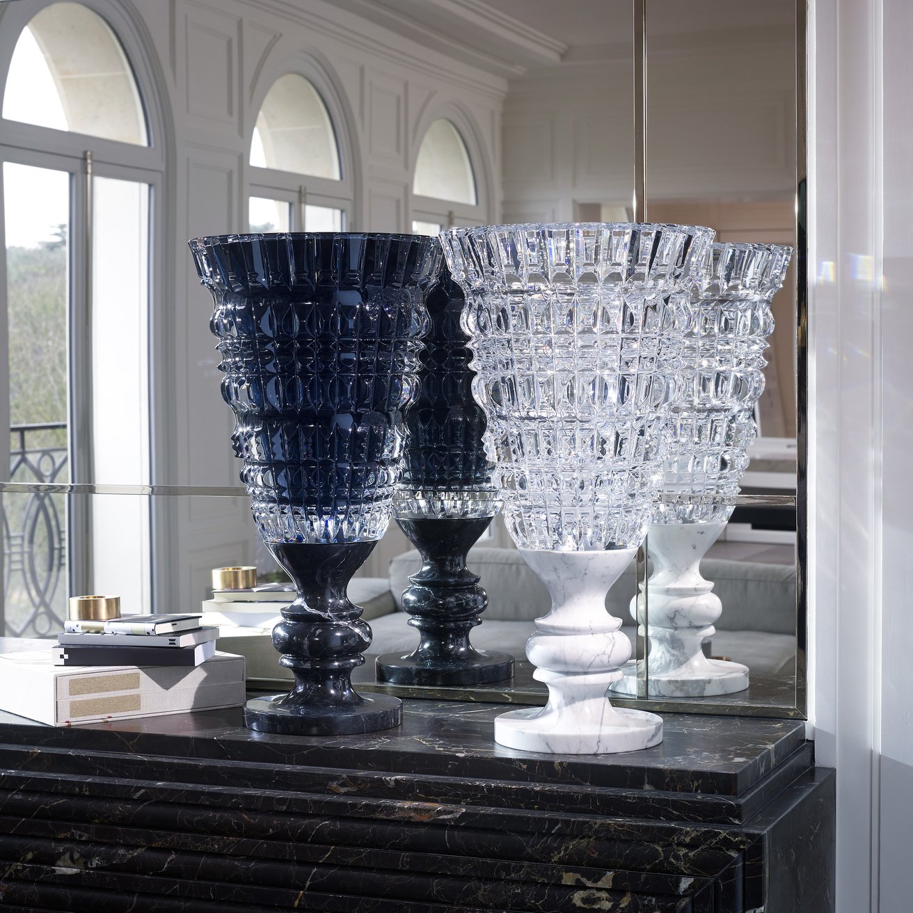 Baccarat Baccarat New Antique Vase Limited Edition Black Crystal Vase - FormFluent Sydney Australia