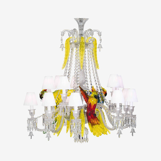 Baccarat Étrange Zénith Parrots Chandelier (15L) Lighting by Baccarat at FormFluent