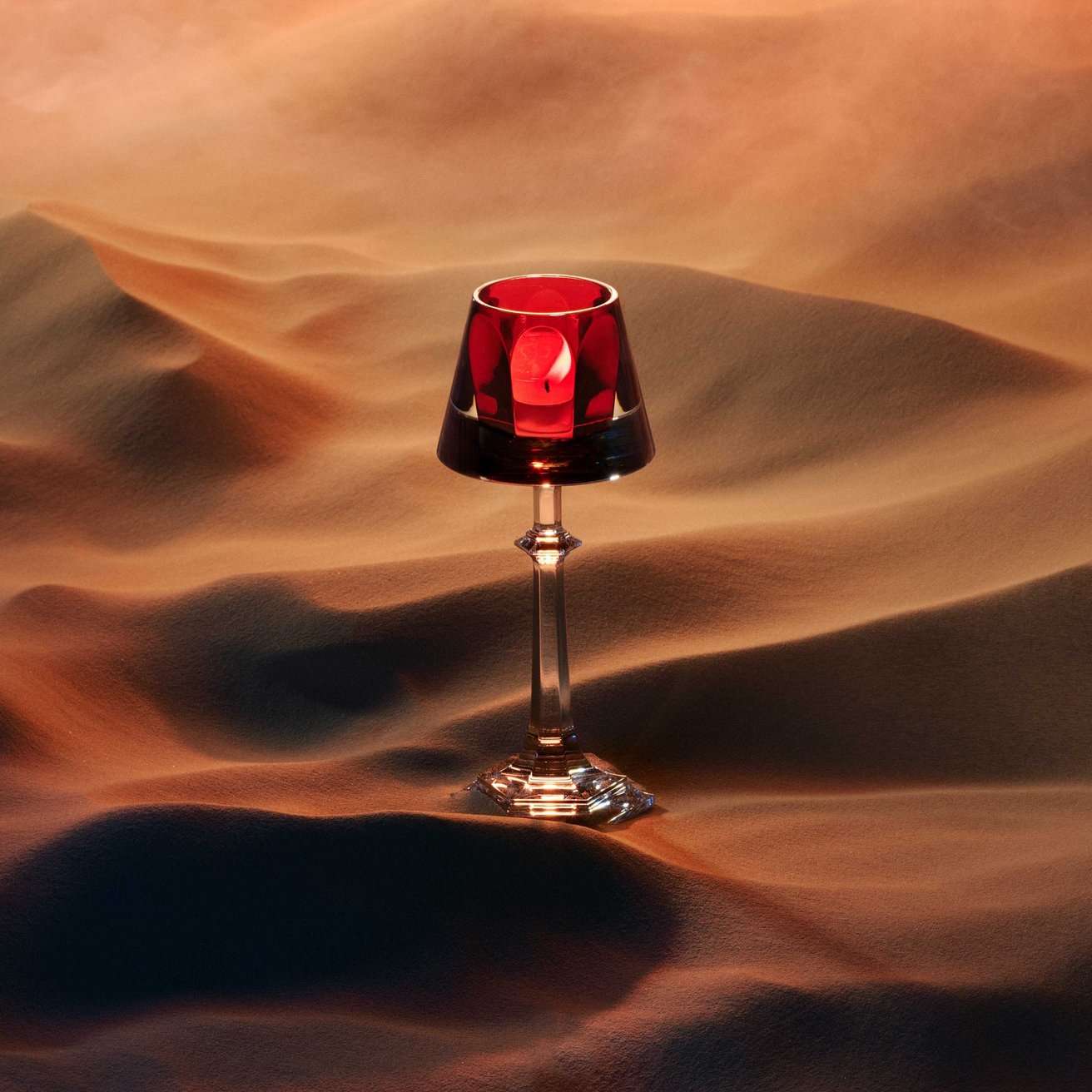 Baccarat Harcourt Our Fire Candlestick Red Lighting by Baccarat at FormFluent
