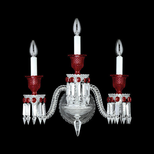 Buy Authentic Baccarat Baccarat Zénith Wall Unit Clear and Red (3L) 3 Lights Sconce Lighting - FormFluent Sydney Australia