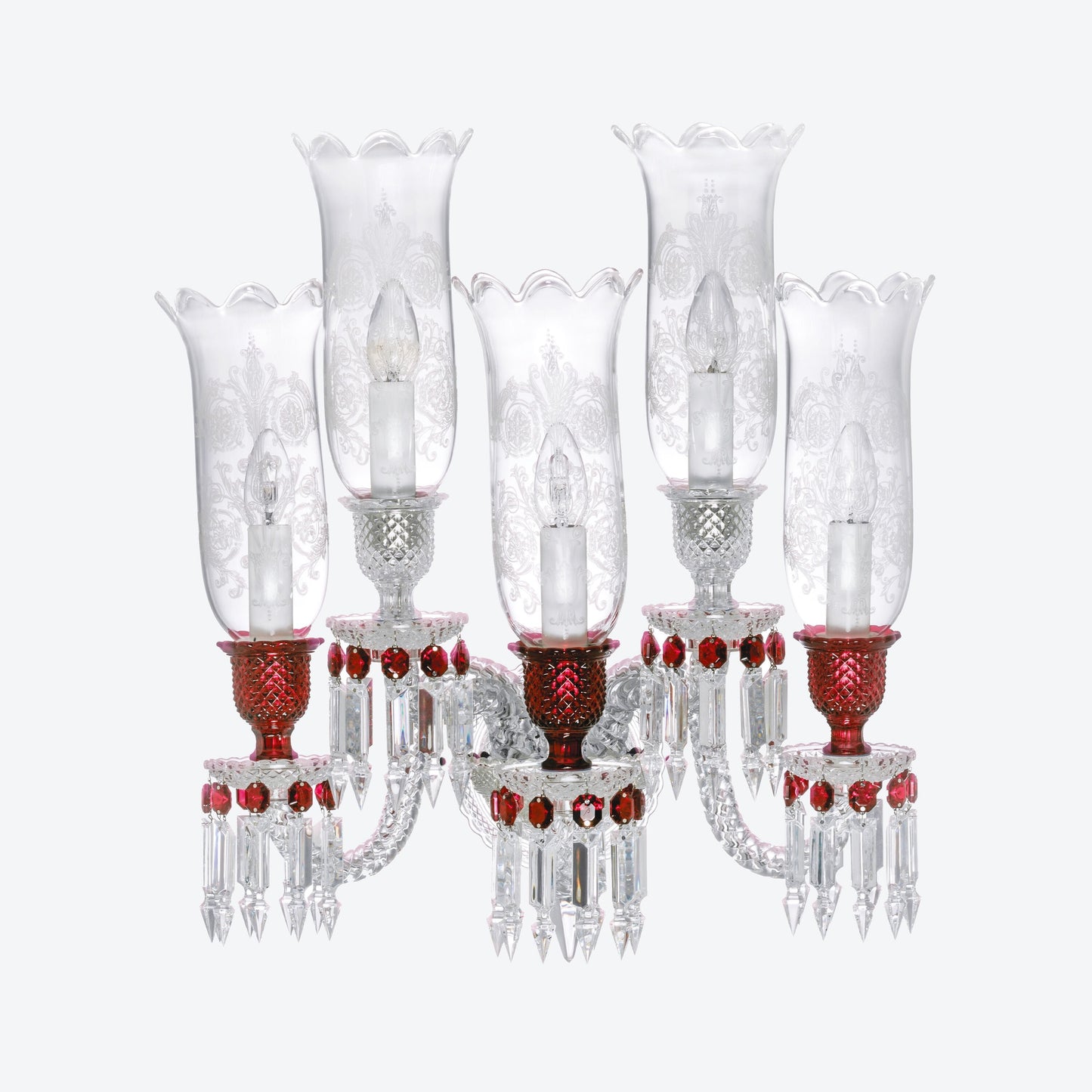 Baccarat Baccarat Zénith Wall Unit Clear and Red (5L) 5 Lights Sconce Lighting - FormFluent Sydney Australia