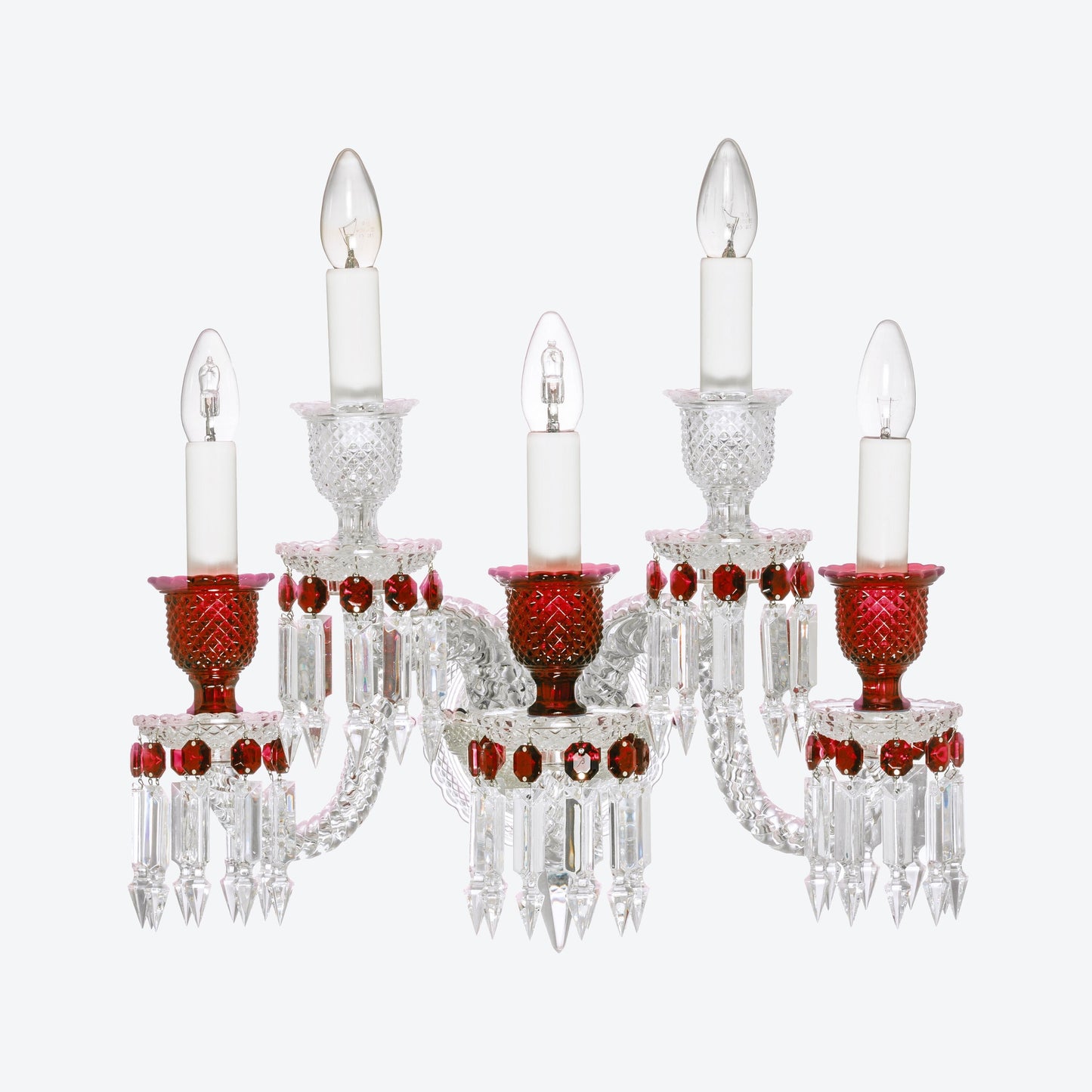 Baccarat Baccarat Zénith Wall Unit Clear and Red (5L) 5 Lights Sconce Lighting - FormFluent Sydney Australia
