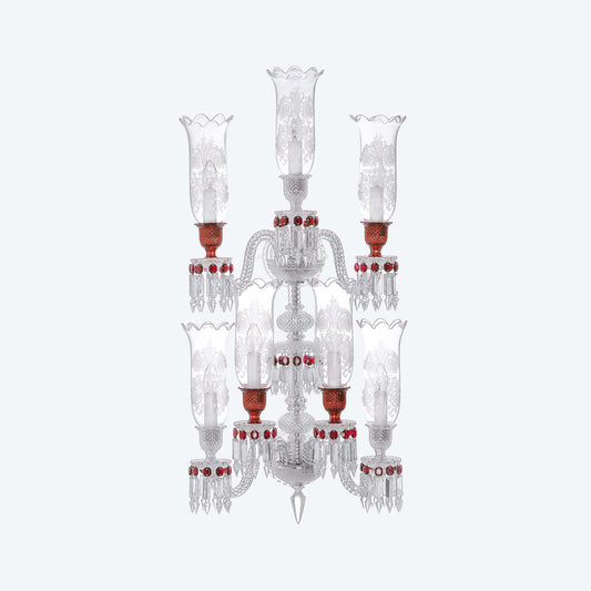 Baccarat Zénith Wall Unit Clear and Red (7L) 7 Lights Sconce Lighting by Baccarat at FormFluent