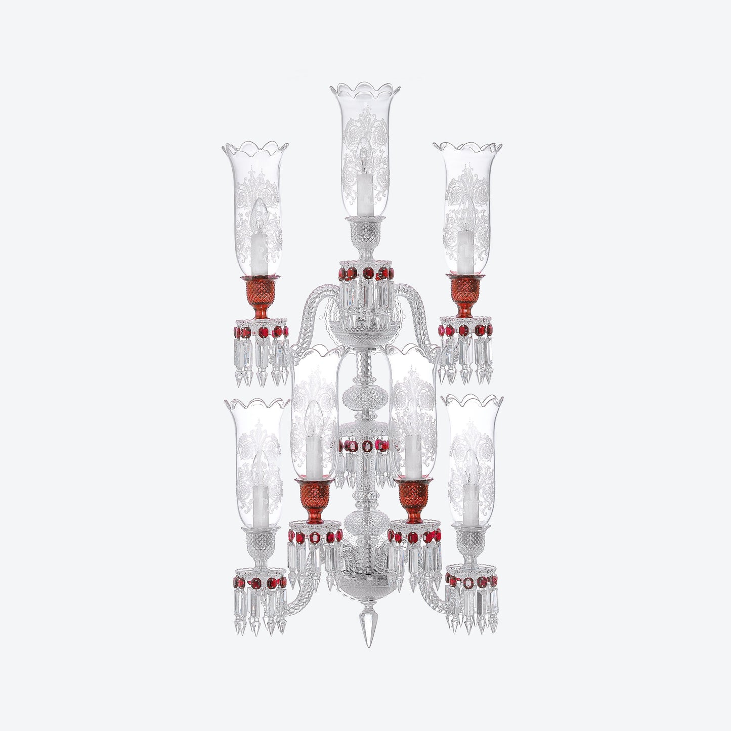 Baccarat Baccarat Zénith Wall Unit Clear and Red (7L) 7 Lights Sconce Lighting - FormFluent Sydney Australia