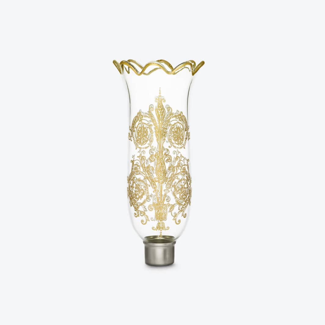 Baccarat Tulip Hurricane Shade Scalloped Top Acanthus (Set of 6) - Gold Lighting by Baccarat at FormFluent Sydney, Australia