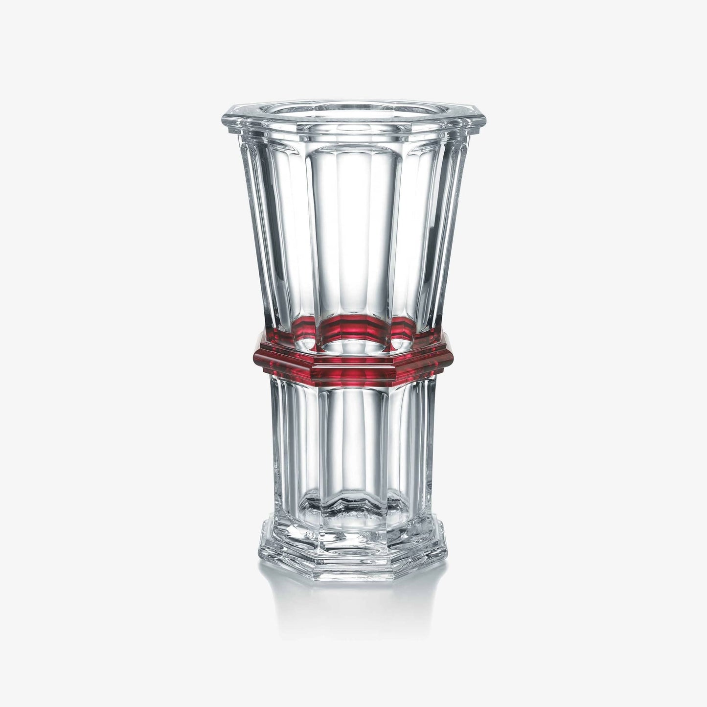 Baccarat Harcourt 1841 Vase Clear and Red Crystal Vase by Baccarat at FormFluent Sydney, Australia