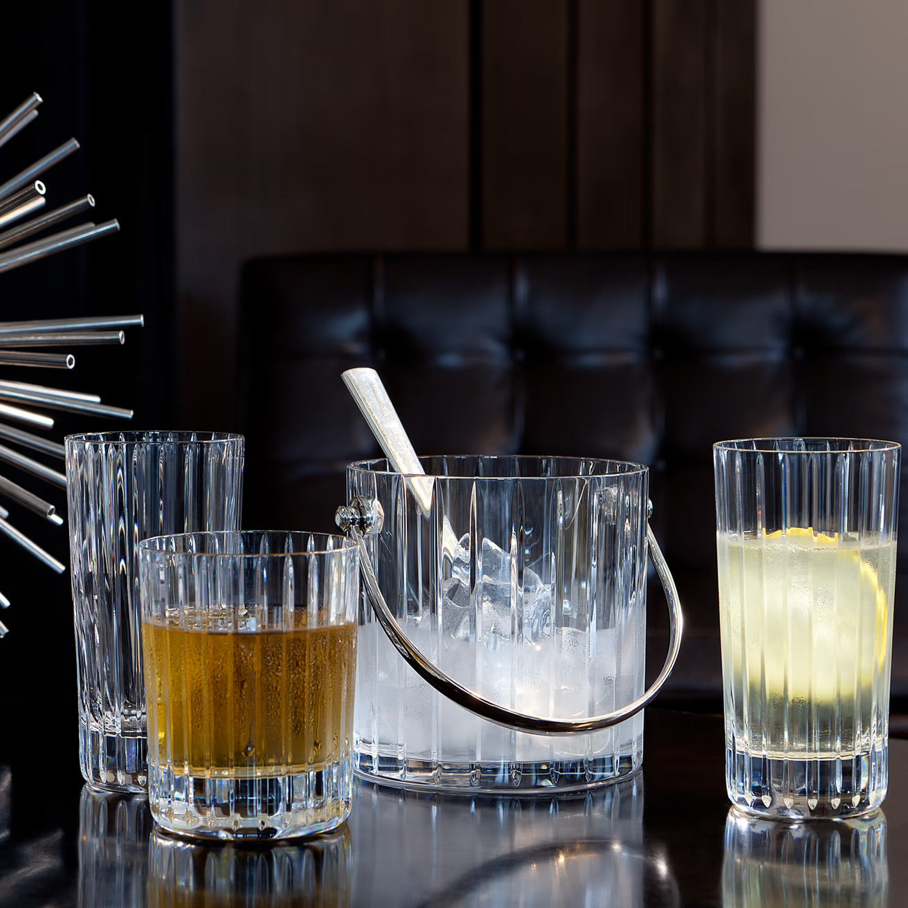Baccarat Harmonie On The Rocks Tumblers and Ice Bucket Set