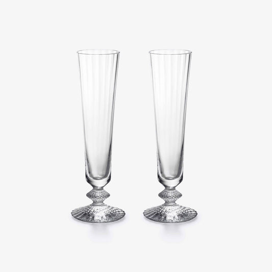 Buy Authentic Baccarat Baccarat Mille Nuits Flutes (Set of 2) Barware - FormFluent Sydney Australia