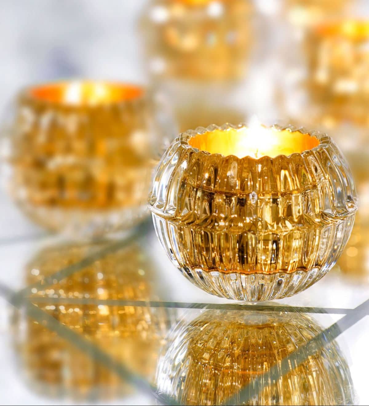 Baccarat Mille Nuits Votive Gold Lustre Crystal Candle by Baccarat at FormFluent Sydney, Australia