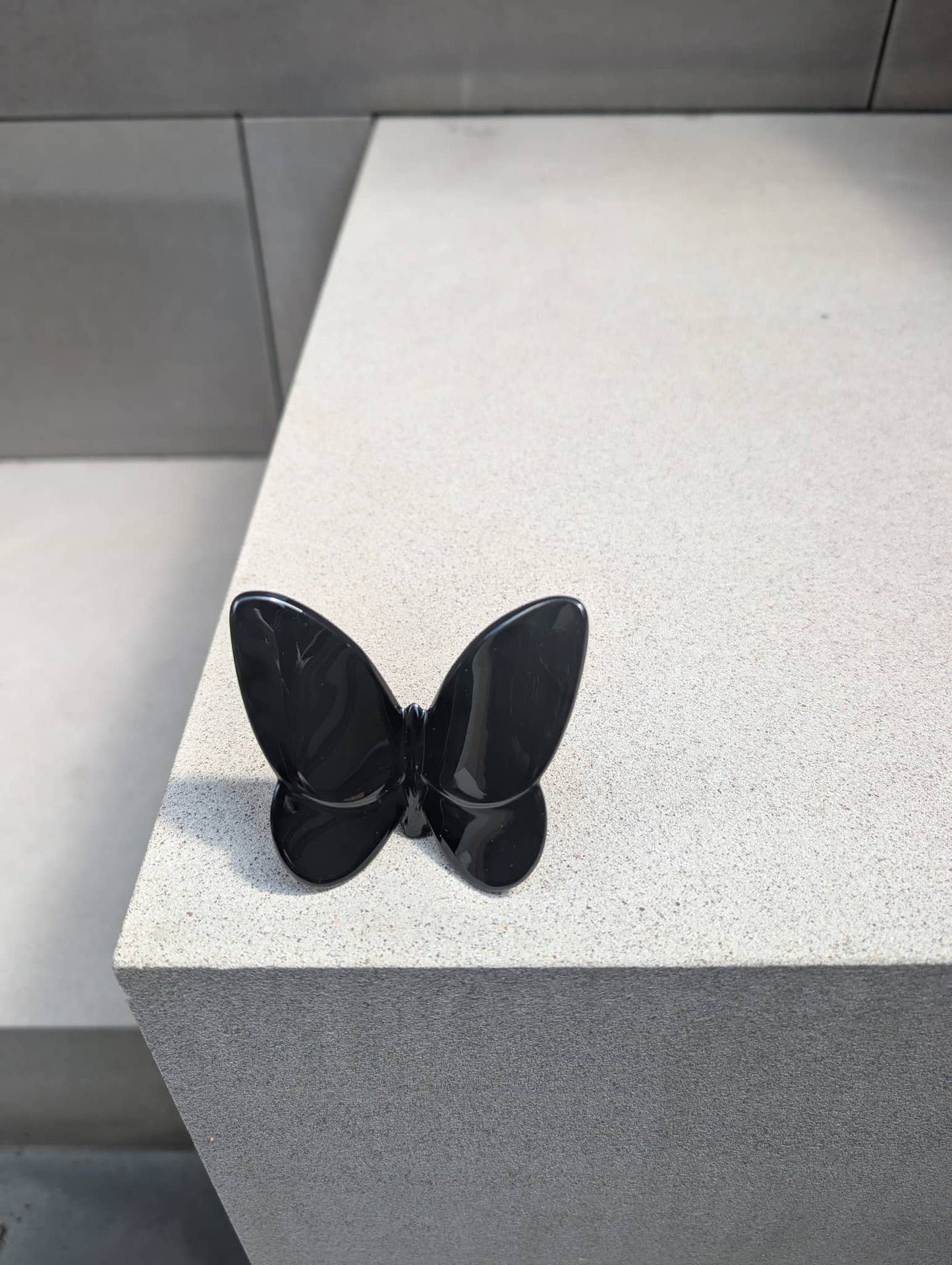 Baccarat Lucky Butterfly Black Crystal Sculpture by Baccarat at FormFluent