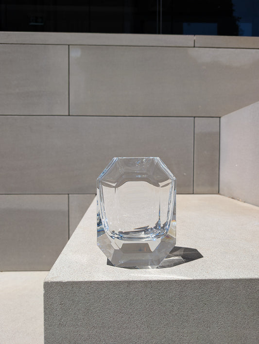 Baccarat Octogone Vase Red Crystal Vase by Baccarat at FormFluent